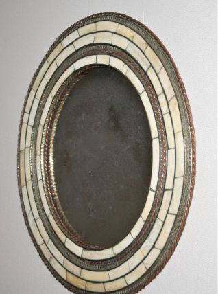 Miroir os, cuivre et laiton vintage