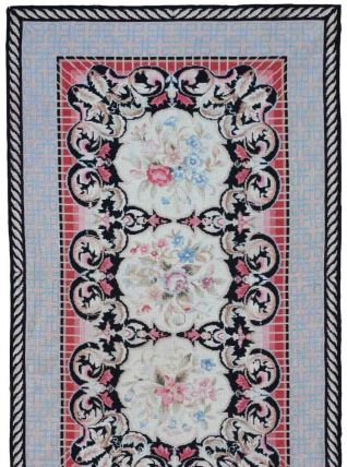 Tapis vintage Anglais Needlepoint fait main, 1P144