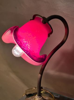 lampe laiton artdeco avec jolie tulipe ancienne  ; 25x20