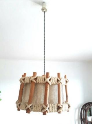 Suspension scandinave corde et tissu, vers 1970 