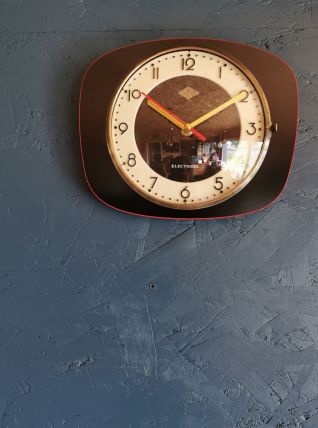 Horloge formica vintage pendule murale silencieuse Champion