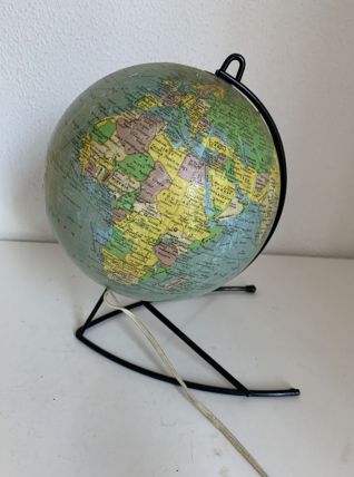 Globe vintage 1960 terrestre verre Girard et Barrère - 27 cm