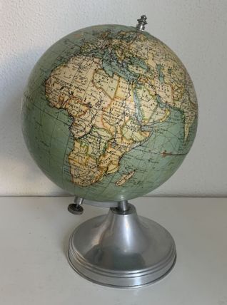 Globe terrestre Taride aluminium  vintage 1940 - 37 cm