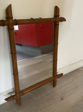 Miroir faux bambou années 60