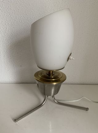 Lampe vintage 1960 tripode opaline design - 34 cm