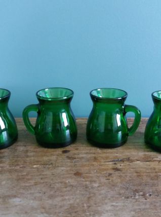 Pichet tasse pot à lait verre vert