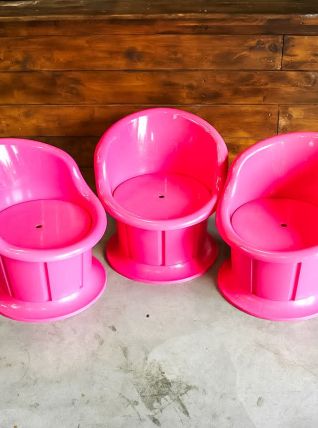 Lot de 3 Fauteuil Pink Popptorp, Ikea années 90