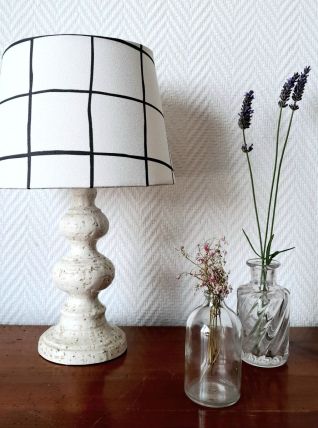 Lampe céramique vintage et abat-jour sur mesure 