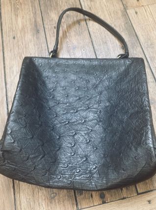 Sac vintage 1960 en cuir d’autruche 