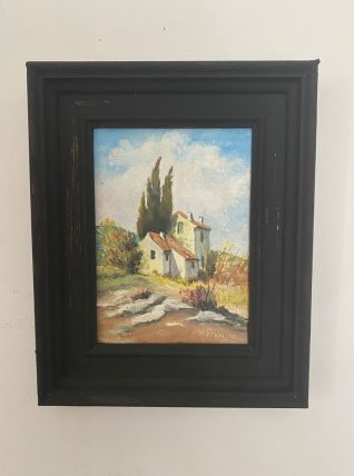 Petite peinture sur panneau"maisonnettes à Martigues"