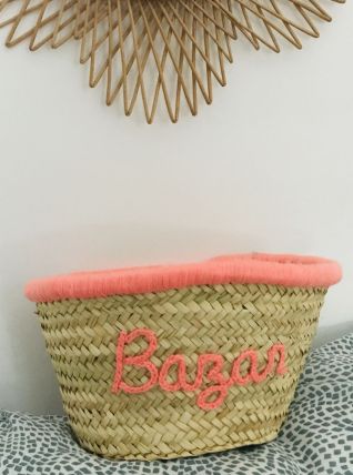 Panier ou corbeille "Bazar" corail