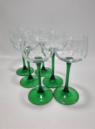 Lot de 6 verres à vin d'Alsace