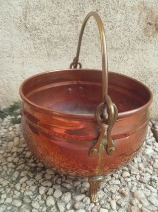 Jardinière , cache pot, cuivre , vintage