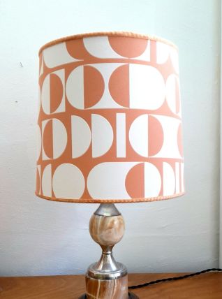 Lampe en marbre vintage et abat-jour fait main 