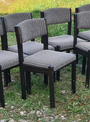 Chaises Baumann vintage des années 60 tapissées. Ensemble de