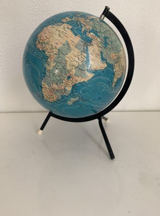 Globe vintage 1976 terrestre tripode Taride - 27 cm