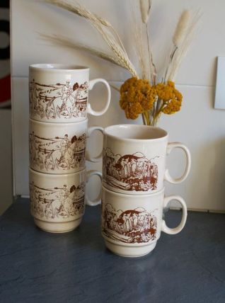 5 Tasses empilables England Kilncraft Staffordshire