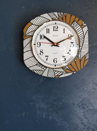 Horloge vintage pendule murale silencieuse années 60 Silvoz