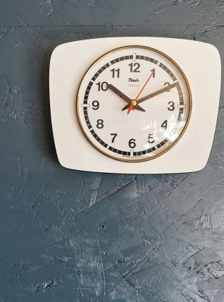 Horloge formica vintage pendule murale silencieuse "Flash"