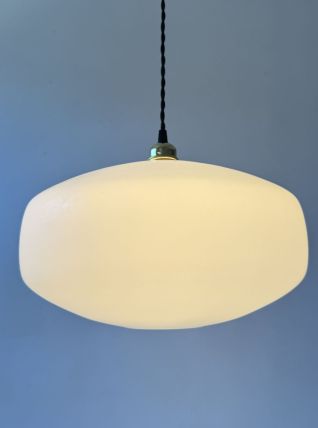 GRANDE SUSPENSION ANCIENNE EN OPALINE XL 35 CM  VINTAGE