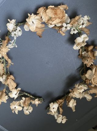 Couronne de mariée fleurs tissu