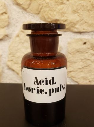 Flacon apothicaire ambré Acid.boric.pulv.