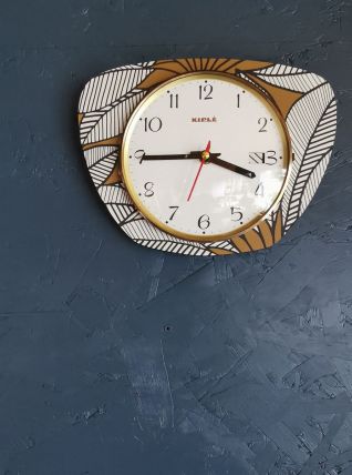 Horloge formica vintage pendule murale silencieuse "Kiplé"