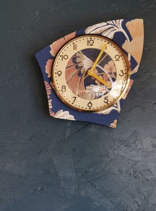 Horloge vintage pendule murale silencieuse Fleurs