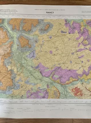 Carte géologique Nancy 1957