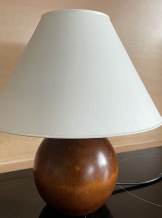 Lampe boule en bois