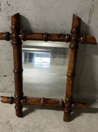 Miroir faux bambou années 60