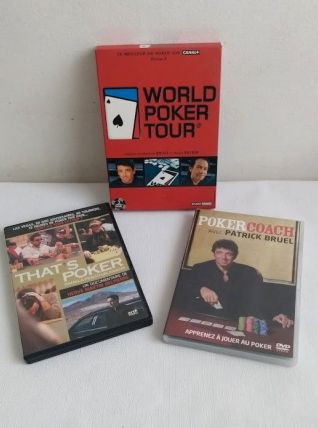 Lot de 3 DVD sur le poker. 