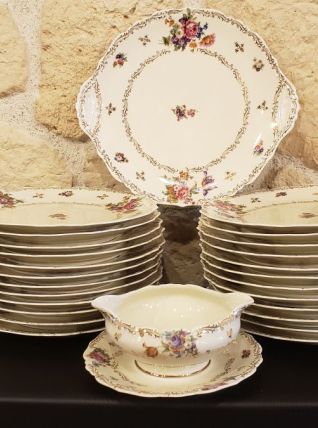 Service fleuri porcelaine de Limoges