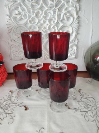 Ensemble de 6 verres à vin rouge Rubis Suède LUMINARC