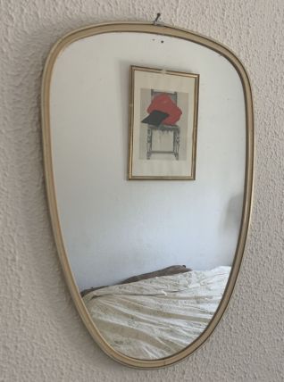 Miroir vintage 1960 rétroviseur asymétrique forme libre - 40