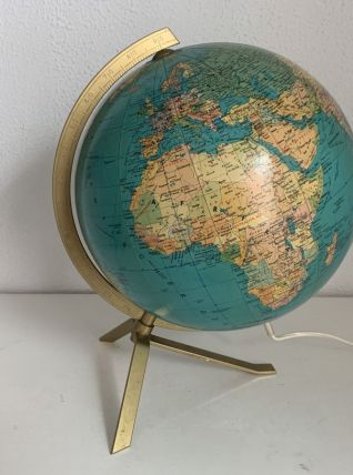 Globe terrestre vintage 1960 PVC JRO wechselbild - 34 cm