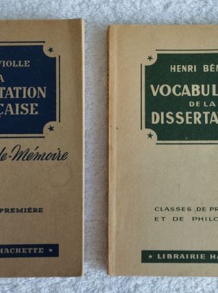 2 Anciens Livrets Vocabulaire et Dissertation Fançaise