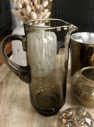 Pichet verre fumé vintage