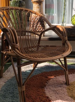 Fauteuil en rotin vintage Adulte.