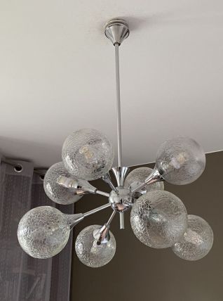 Lustre Spoutnik. 1970. 8 globes. Space age.