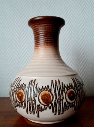 Vase 1970 en céramique allemande vintage