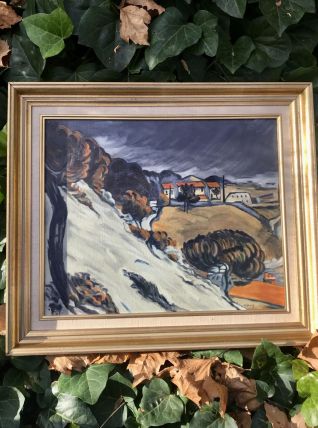 Reproduction ancienne "Neige fondue à l'Estaque" huile 