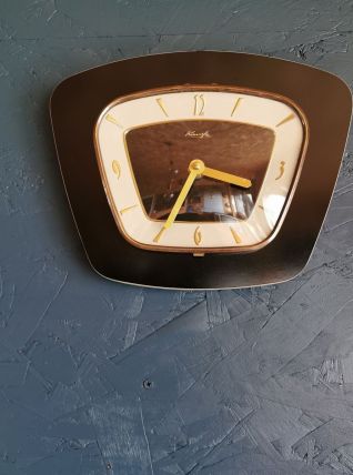 Horloge formica vintage pendule murale silencieuse Kienzle 