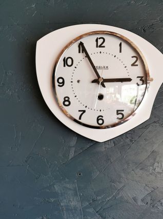 Horloge formica vintage pendule murale silencieuse Reglex