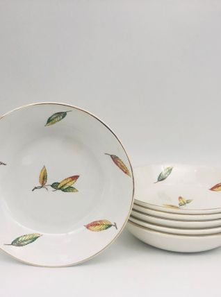 6 assiettes creuses, style écuelle « Digoin Sarreguemines / 