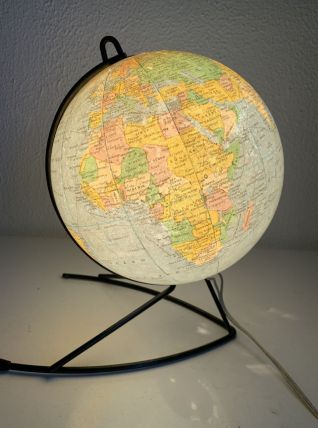 Globe vintage 1960 terrestre verre Girard et Barrère - 27 cm