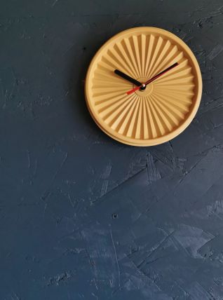 Horloge pendule murale vintage silencieuse Tupperware Jaune