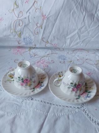 Duo des tasses à café-fine porcelaine anglaise Royal Doulton