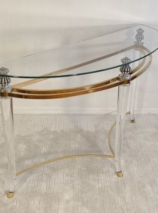 Magnifique console demi-lune 1970’s Charles Hollis Jones 