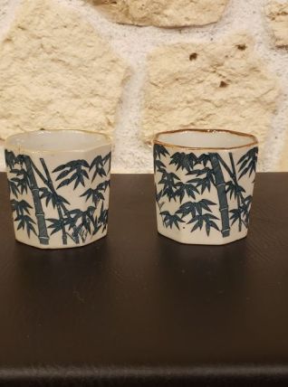 4 tasses à thé vintage en grès 